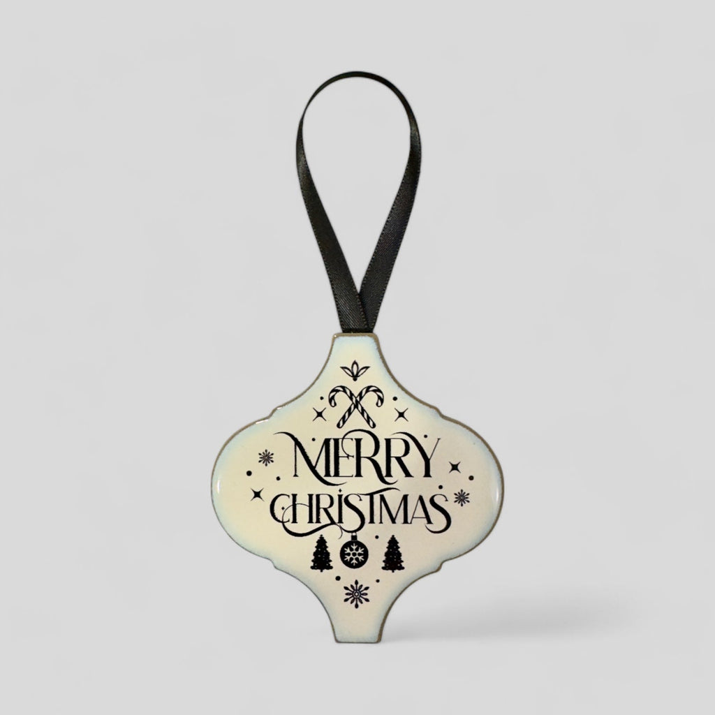 Arabesque Christmas Ornament - Merry Christmas (Candy Canes)
