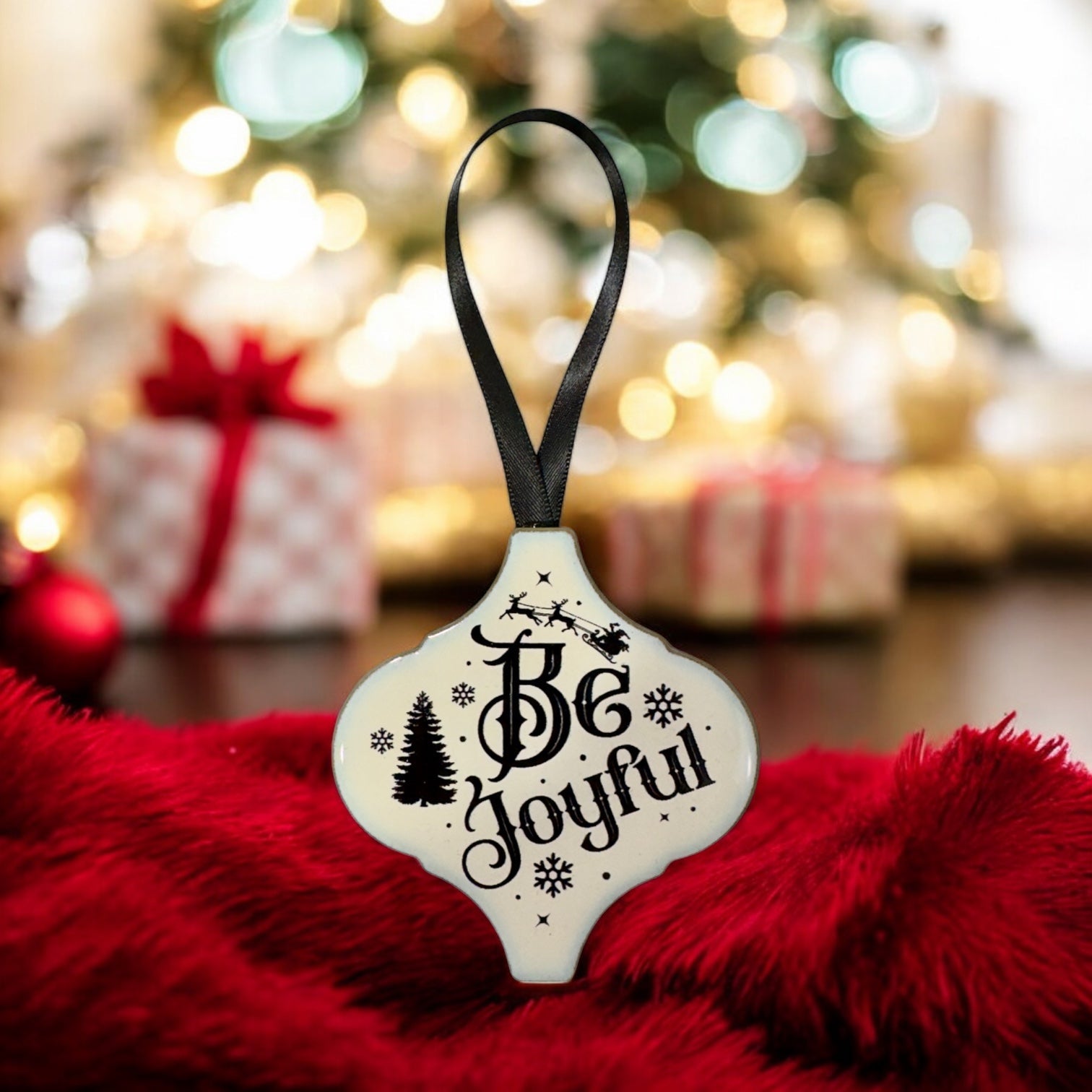 Arabesque Christmas Ornament - Be Joyful